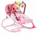 RicoKids Balansoar 3 in 1 cu vibratii Ricokids 7303, Roz Sezlong balansoar bebelusi