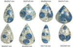  Pandantiv/Cabochon K2 Stone cu Gaura - Picatura - 32-40x17-31x5-7 mm - 1 Buc