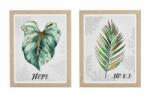 Bizzotto Set 2 tablouri canvas Leaf 45x50 cm (0245172)