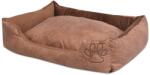 vidaXL Pat pentru câini cu pernă, bej, mărime S, piele ecologică PU (170425) - comfy