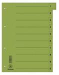 DONAU Regiszter, karton, A4, mikroperforált, DONAU, zöld