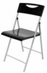 ALBA Összecsukható szék, fém és műanyag, ALBA Smile, fekete