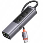 Mcdodo Adaptor Mcdodo, 1 x USB-C + 3x USB 3.0 5Gbps + 1 x Ethernet Gigabit LAN RJ45, HUB 100W, Gri (HU-1110)