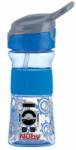 Nuby - Sticluță sport cu pai moale pliabil, 360 ml, albastru, 3+ (NV0414021BLUE)