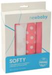 New Baby - Scutece din bumbac textil imprimat Softy 70 x 70 cm 4 buc roz și alb (8596164092682)