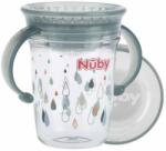 Nuby - Cană non-flowing Tritan cu urechi 360°, 6 m+ gri deschis (NV0414019GREY)