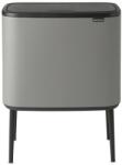 Brabantia Bo Touch Bin nyomófedeles hulladékgyűjtő, magasított, lábakon álló, műanyag tartály, 36L - R méret, acél, betonszürke ásványi textúra - 127205 (127205)