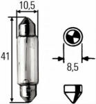 HELLA Izzó 12V C10W szofita 10W 11/41mm | Hella (8GM002091-131)