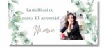 Personal Banner pentru ziua de naștere cu fotografie - Elegant Eukalyptus Dimensiunea bannerului: 130 x 65 cm
