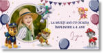 Personal Banner pentru ziua de naștere cu fotografie - Paw Patrol Girl Dimensiunea bannerului: 130 x 65 cm