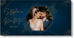 Personal Banner de nuntă cu fotografie - Gold blue Dimensiunea bannerului: 130 x 260 cm