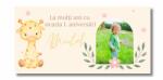 Personal Banner pentru ziua de naștere cu fotografie - Girafă Dimensiunea bannerului: 130 x 65 cm