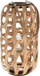 Home Styling Collection Felinar din lemn, impletitura minimalista si maner din sfoara (435103000)