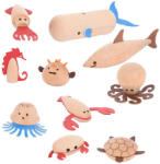 TickiT Sea Creatures, set 10 animale marine din lemn (TIK-73518) Figurina