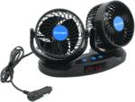 COMPASS MITCHELL DUO autós ventilátor, 2x130mm, 12V, műszerfalra rögzíthető, hőmérővel