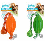 Pawise Jucarie Minge Rugbi cu Sfoara - shop4pet