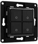 Shelly Wall Switch fali villanykapcsoló, 4 gombos fekete (ALL-KAP-WS4-B) - smart-otthon