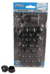  Kerékanya kupak - kerékcsavar kupak fekete 19 mm 21 db (J-Tec)