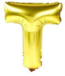 Balloons4party Balon folie litera T auriu 40 cm
