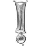 Balloons4party Balon folie semnul exclamarii ! argintiu silver 35 cm