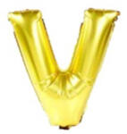 Balloons4party Balon folie litera V auriu 40 cm