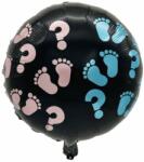 Balloons4party Balon folie negru dezvaluire semnul intrebarii si picioruse roz si albastru 45 cm - articole-petreceri - 8,00 RON