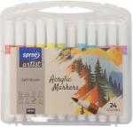 SPREE Marker varf pensula cu vopsea acrilica SPREE Artist 58154, 24 culori/set