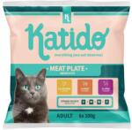 KATIDO Meat Plate plicuri hrana pisici 42x100g pui, vitel, carne de vita in sos