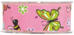 D&D Szalag pillangós, méhecskés textil 40mmx10m pink (PV4135M03)