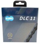 KMC X11 SL DLC kerékpár lánc, 11s, 116 szem, könnyített, patentszemmel, fekete színű