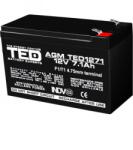 TED Electric Acumulator 12V 7.1Ah F1, AGM VRLA, TED Electric TED003416 (BA086107)