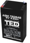 TED Electric Acumulator 6V 4.2Ah F1, AGM VRLA, TED Electric TED002914 (AC.WE.6V.BK1.4.0001)