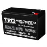 TED Electric Acumulator 12V 7.3Ah F2, AGM VRLA, TED Electric TED003249 (BA088422)
