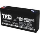 TED Electric Acumulator 6V 3.6Ah F1, AGM VRLA, TED Electric TED002891 (A0058607)