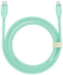  USB Type-C töltő- és adatkábel, Lightning, 200 cm, 20W, gyorstöltés, PD, Baseus Jelly Liquid Silica Gel, CAGD020106, világoszöld