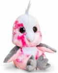 Keel Toys Nagyszemű plüss pink papagáj 15 cm-es