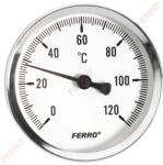  FERRO hőmérő hátsós 1/2″ 0-120 C 63 mm átmérőjű számlap (9T63120A)