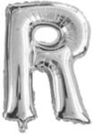 Balon din folie metalizata argintie, Mirific Party, Litera R, 40 cm, Silver