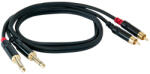 Master Audio Кабел Master Audio - RCA630/1, 2x RCA/2х 6.3 mm, 1 m, черен (RCA630/1)
