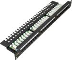 Pulsar RP-U24V5 19" patch panel; 24 port; cat5e; árnyékolatlan; tehermentesítővel; 90 fokos modulok (RP-U24V5)