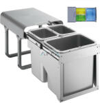 EKOTECH - Beépíthető hulladékgyűjtő EKKO FRONT 40 - 1x16 liter+2x8 liter - webmuszaki
