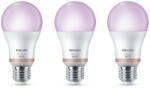 Philips okos E27 LED, 2200-6500 K, 60W izzó helyett, 3 darabos (RGBW) (929003601036)