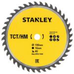 STANLEY Disc fierastrau circular TCT/HM pentru lemn 190x16mm, 40 dinti, Stanley (STA13145-XJ) - bricolaj-mag Disc de taiere