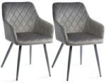 HowHomely SET 2x scaun de sufragerie RICO gri (DD0130)