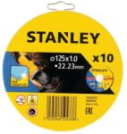 STANLEY Discuri abrazive pentru taiere inox 125x22.2x1mm, in cutie metalica, 10 bucati, Stanley (STA38257-XJ) - bricolaj-mag Disc de taiere