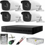 Hikvision Kit supraveghere Hikvision seria HiWatch 4 camere 5MP IR 40M DVR 4 canale HDD 500GB accesorii incluse (40575-)