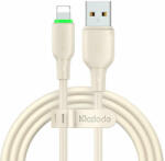 Mcdodo USB és Lightning kábel Mcdodo CA-4740 LED fény 1.2m (bézs) (CA-4740)