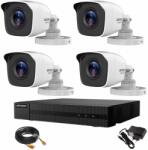 Hikvision Kit supraveghere Hikvision full hd 4 camere de exterior seria Hiwatch 20 metri infrarosu noaptea cu accesorii si aplicatie telefon live inclusa SafetyGuard Surveillance