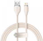  USB töltő- és adatkábel, Lightning, 120 cm, 2400 mA, gyorstöltés, Baseus Jelly Liquid Silica Gel, CAGD000004, rózsaszín