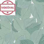 Erismann Collage fehér-zöld leveles tapéta 10381-07